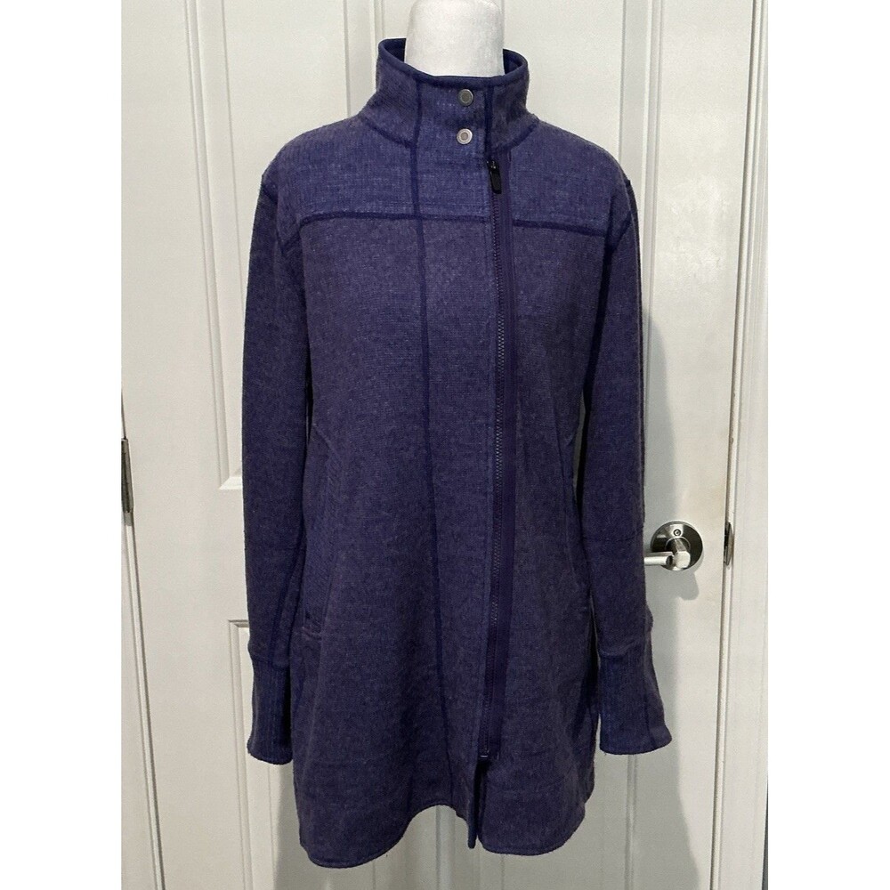 Title Nine Sweater Jacket Tunic Wool Blend Purple Women’s Size Large